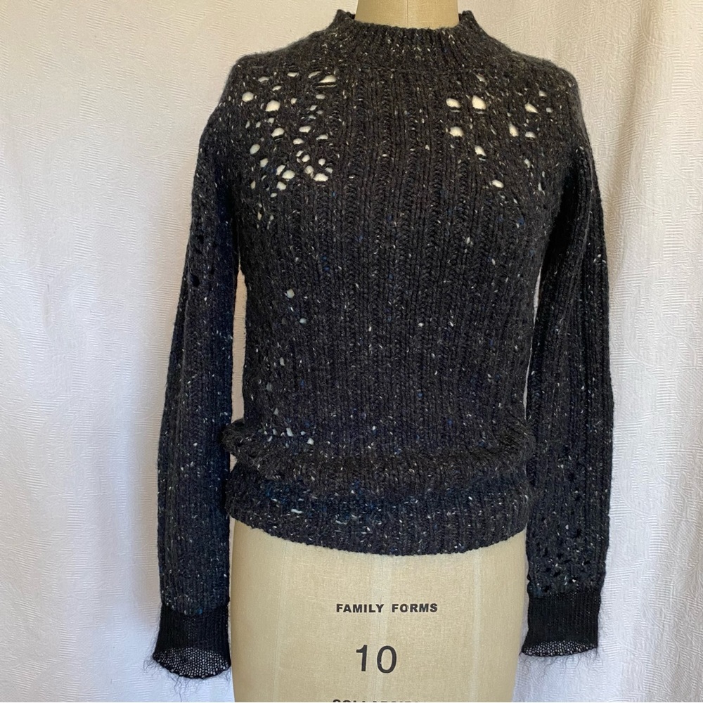 Phillip Lim open work sweater. XS Charcoal grey
